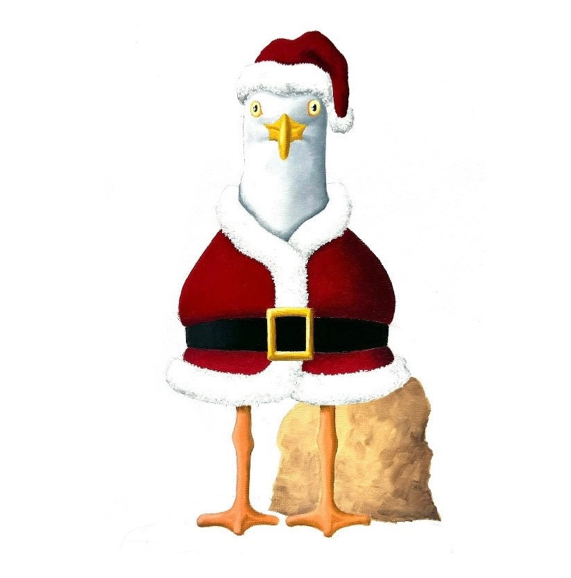 Brighton Birds Christmas card: Santa
