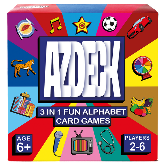 Alphabet card game | 3 in 1 card games | A to Z category games and Memory game | Travel size