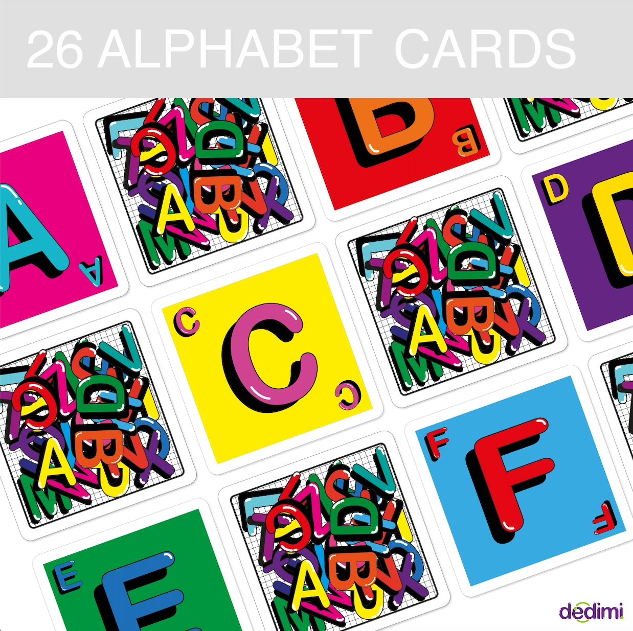 Alphabet card game | 3 in 1 card games | A to Z category games and Memory game | Travel size