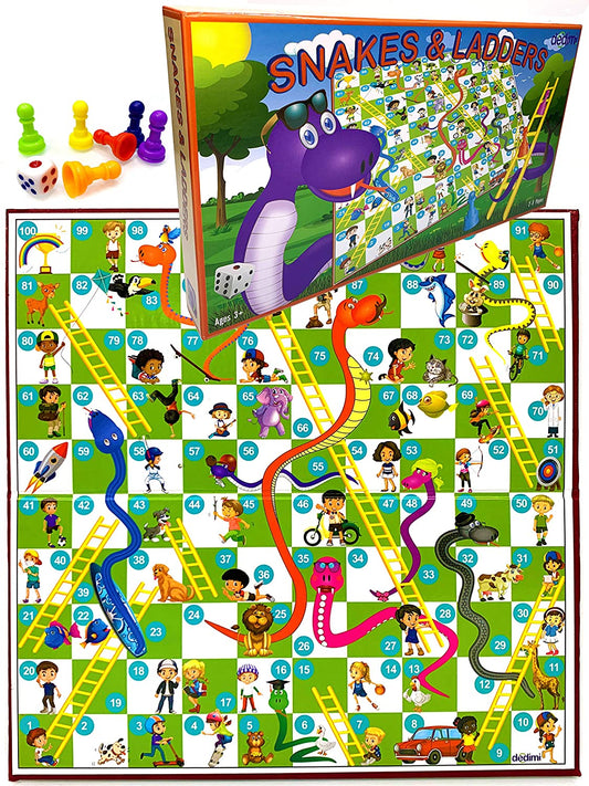 Snakes and Ladders Board Games for Kids-Classic Traditional game for boys, girls, friends and family quality time