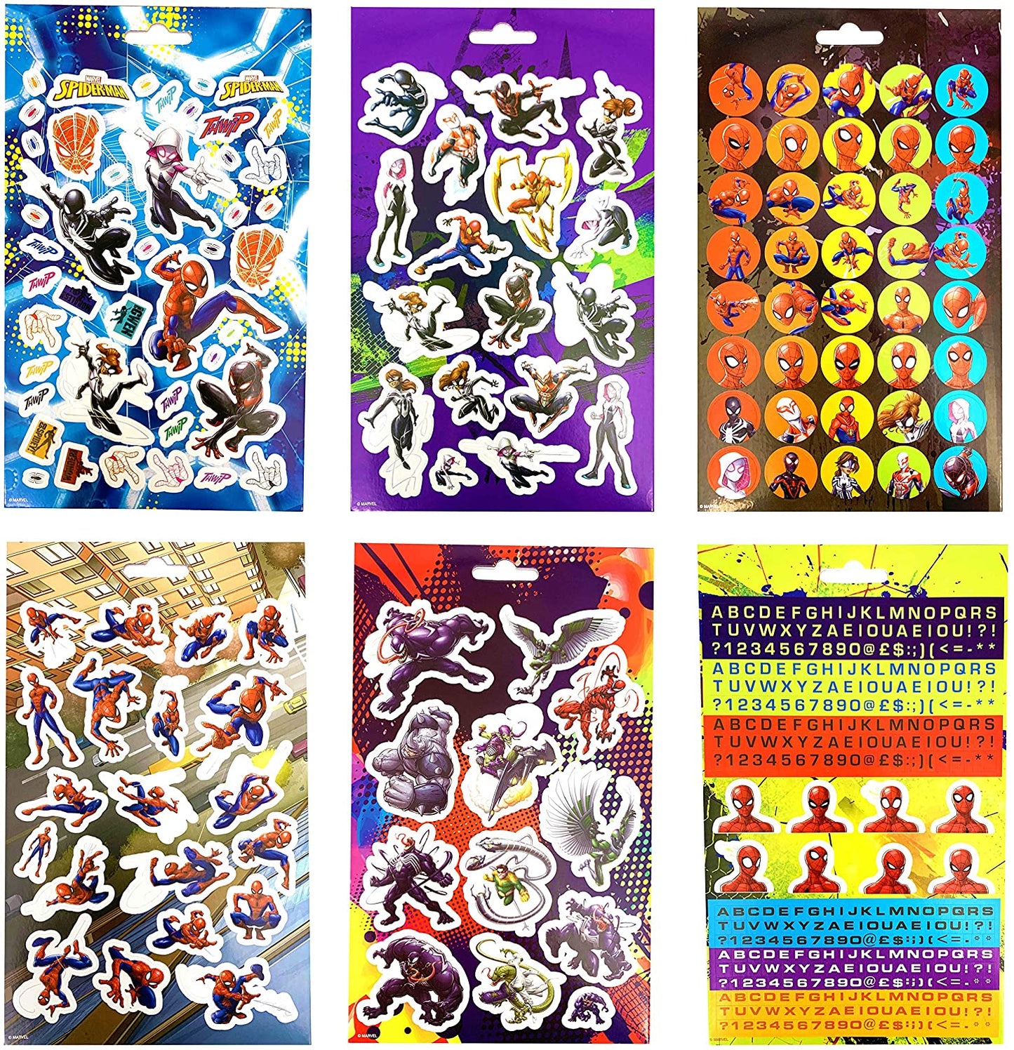 Spiderman Stickers for Children - Over 700 Stickers Pack - Several Characters Stickers, Iron Spidey Sticker, Symbiote Spidey Sticker, Spider-gwen Stickers And More
