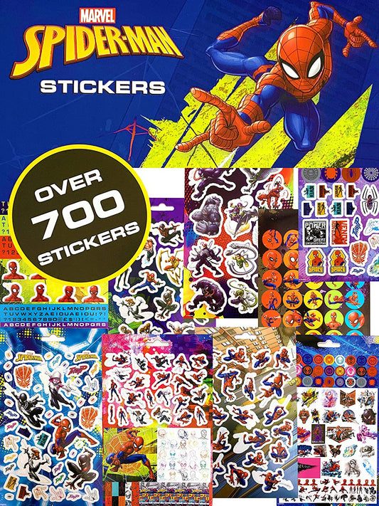 Spiderman Stickers for Children - Over 700 Stickers Pack - Several Characters Stickers, Iron Spidey Sticker, Symbiote Spidey Sticker, Spider-gwen Stickers And More