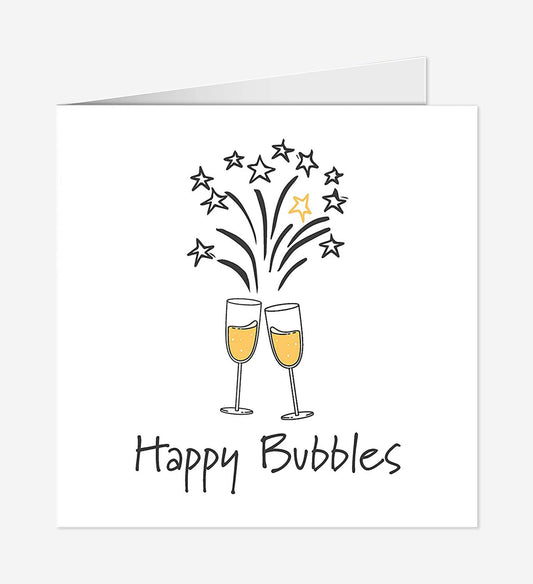 Happy Bubbles Birthday Card - Birthday Card for Him Her Men Women - Celebration Congratulations - Birthday Card with Envelope