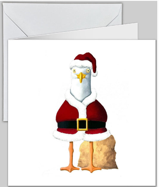 Brighton Birds Christmas card: Santa