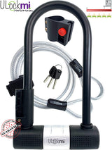 TWOFOLD Bike U lock with cable | Bike Lock graded SOLD SECURE GOLD | bicycle lock 14mm D shackle | 3 keys Mounting bracket | Ulock for bikes scooter electric folding mountain fixie bike